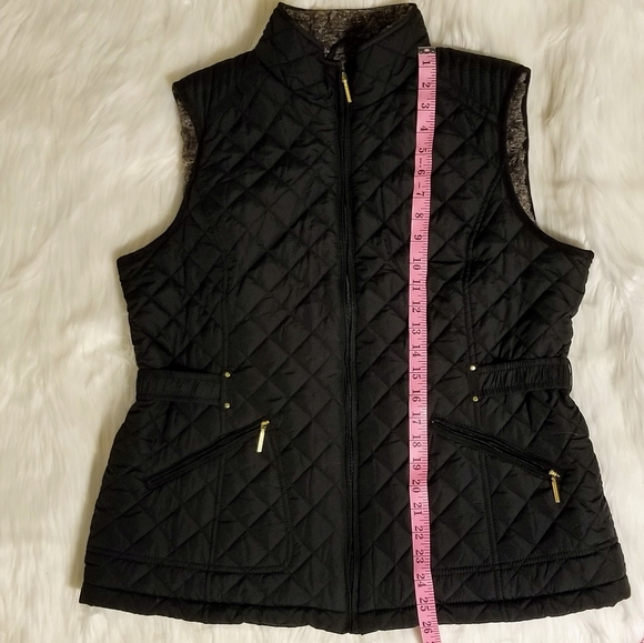 SOLD ON MERCARI! 2/$24 NWOT BLACK VEST WITH FAUX BROWN FUR LINING! - Picture 4 of 12